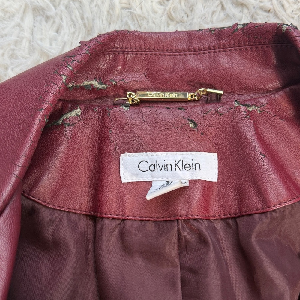 Calvin Klein Faux Leather Jacket - Picture 2 of 7
